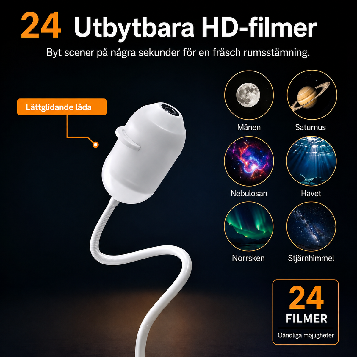Lumoza projektor nattlampa